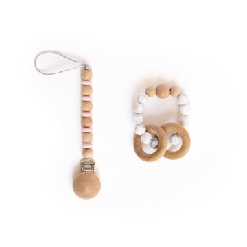 Duo Teething ring and Pacifier clip - Baa Bee