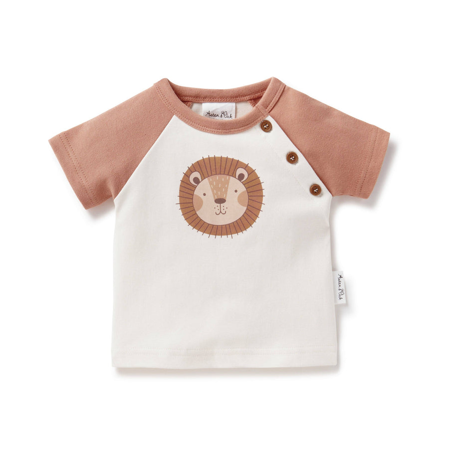 T-shirt raglan à imprimé lion - Baa Bee